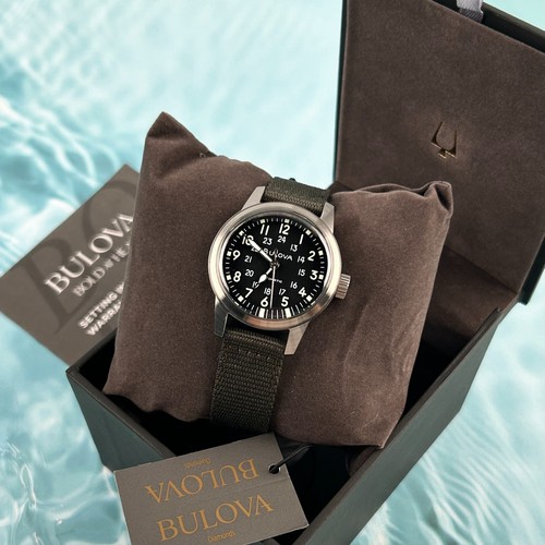 Bulova Men's 96A259 Military VWI Special Edition Hack Black Automatic Watch 38MM