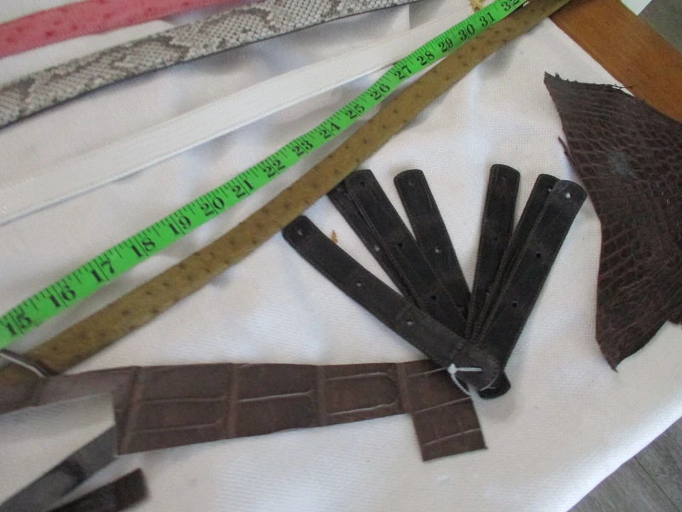 Genuine  Skin Leather Hide Pelt accessories craft strips assorted lot crocodile - Image 4 of 4