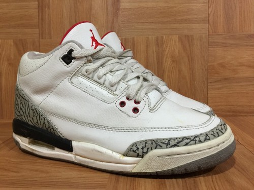 Raro 🔥 Nike Air Jordan 3 III Retro'03 Gris Cemento Fuego Rojo Talla  834014-102 5.5Y | eBay