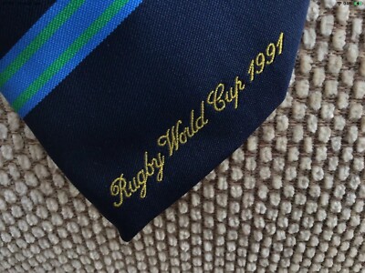 Cravate Vintage Homme - Coupe Du Monde De Rugby 1991 - Très Bon État