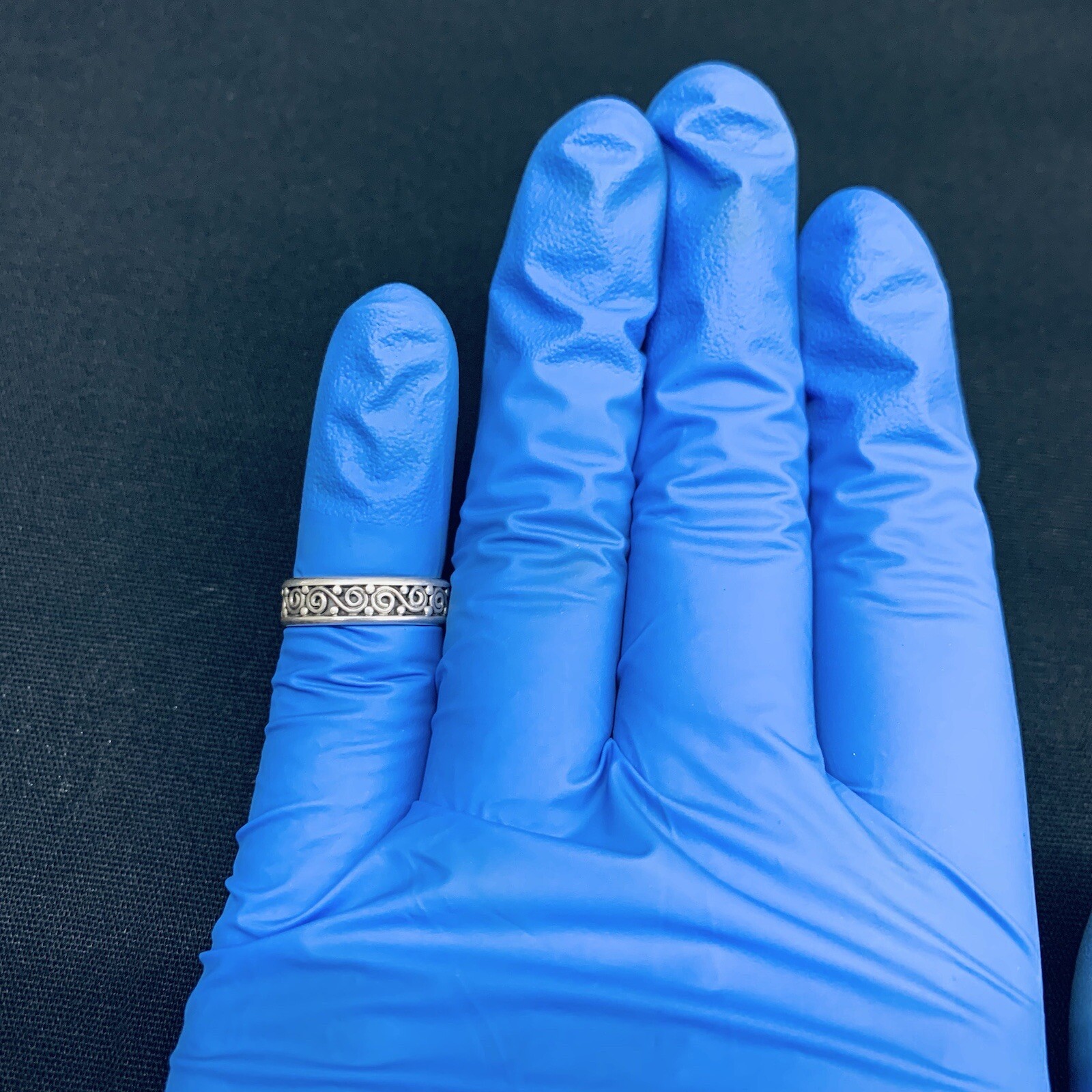 925 Sterling Silver Open Split Shank Filigree Scr… - image 4