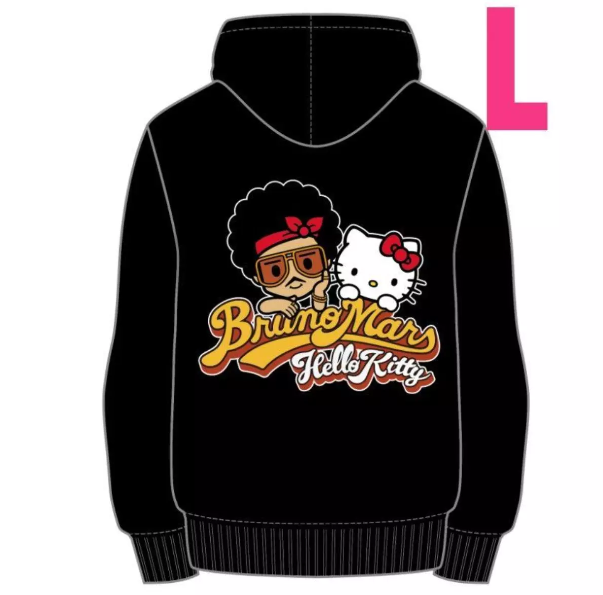 BRUNO MARS x HELLO KITTY HOODIE Parker L Size Long Sleeve Rare