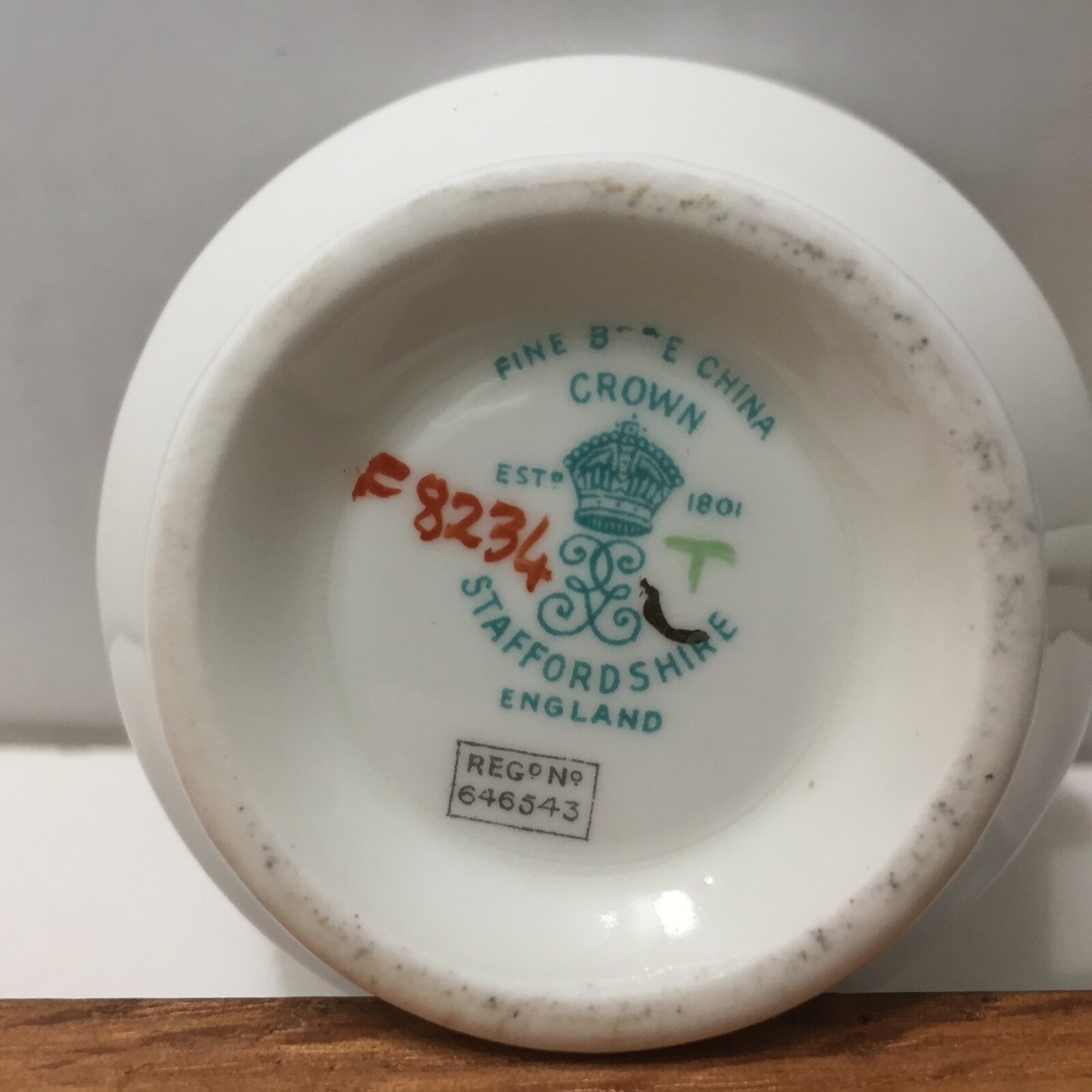 Staffordshire England Crown Fine Bone China, Tea Cup and Saucer