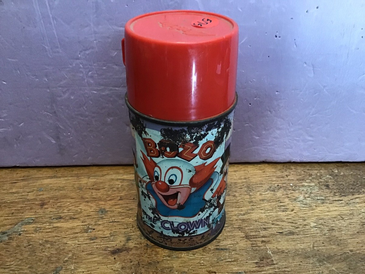 Rare Vintage 1963 Bozo the Clown metal Dome Lunchbox with Thermos