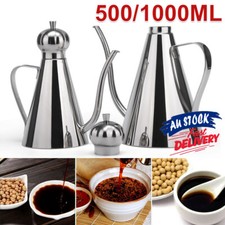 Dispenser Vinegar Bottle Stainless Steel Cooking Pot Pourer Olive Oil Kitchen AU