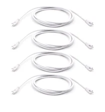 (4 pk) T5 T8 Extension Cords, 6ft 1.8 Meter Connector Cord, 3-Prong