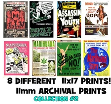 Weed Cannabis Marijuana Drugs Unframed Art Print Poster Pack of 8 - Collection 2
