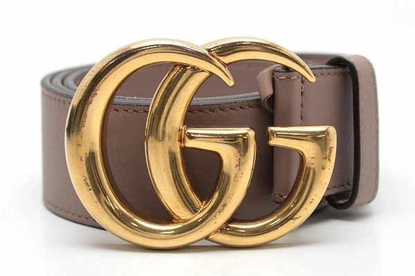 Gucci Distressed Leather GG Marmont Belt - Size 32 / 80 (SHF-21583)