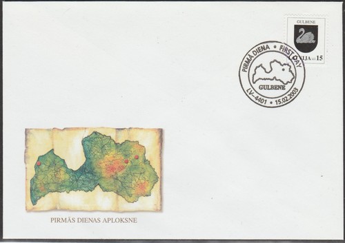 LATVIA 3 FDC's 2003, DEFINITIVES SET - Towns of Latvia - Picture 2 of 2