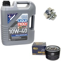 MotoröL Set 10W-40 5 Liter + ÖLfilter SM 142 + Schraube FüR Suzuki Jimny 1.5