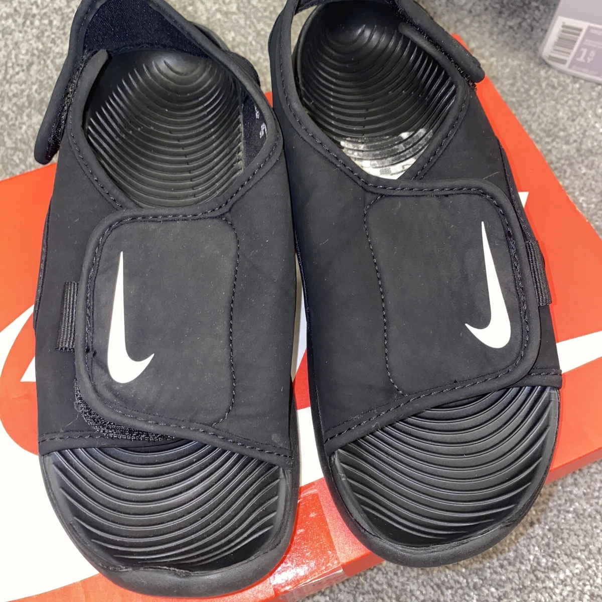 NIKE SUNRAY ADJUST 5 V2 BLACK SANDALS SIZE 2.5 UK EUR 35 eBay