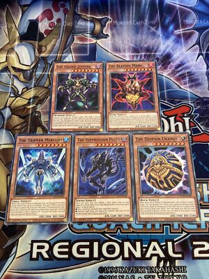 Yu-Gi-Oh 5x Planet Karten Set Jupoter Mars Merkur Pluto Uranus DLCS 1. Auflage (NM)