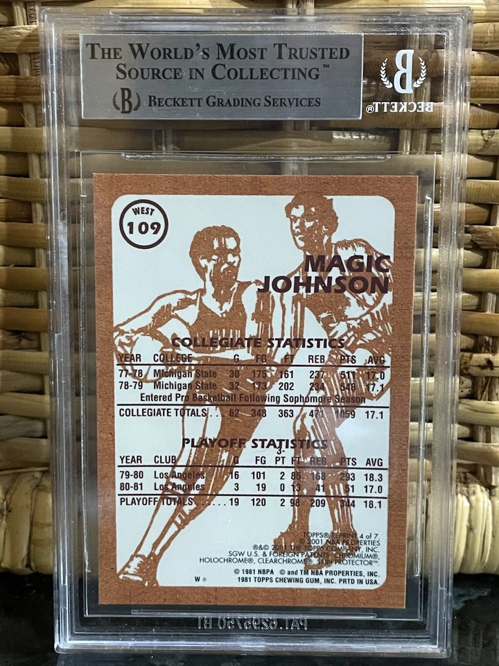 Pop 1💎2000 Magic Johnson TOPPS CROMO 1981 SUPER ACCIÓN OESTE PRECIO DE VENTA SUGERIDO POR EL FABRICANTE #MJ4 BGS 9, 9,5 Foto 3 de 4