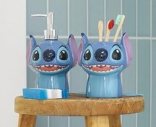 Disney Lilo & Stitch Soap Dispenser & Tumbler Set Bathroom Accessories Brand New