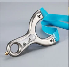 Portable Slingshot Stainless Steel Catapult Hunting Archery Slingbow Rubber Band