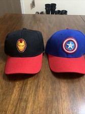 Iron Man And Captain Marvel Embroidered Logo Adjustable Snapback Hats