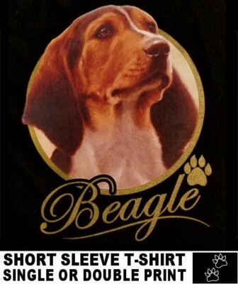 VERY CLASSY COOL BEAGLE DOG ART WITH GOLD LETTERING DOG T-SHIRT XT713