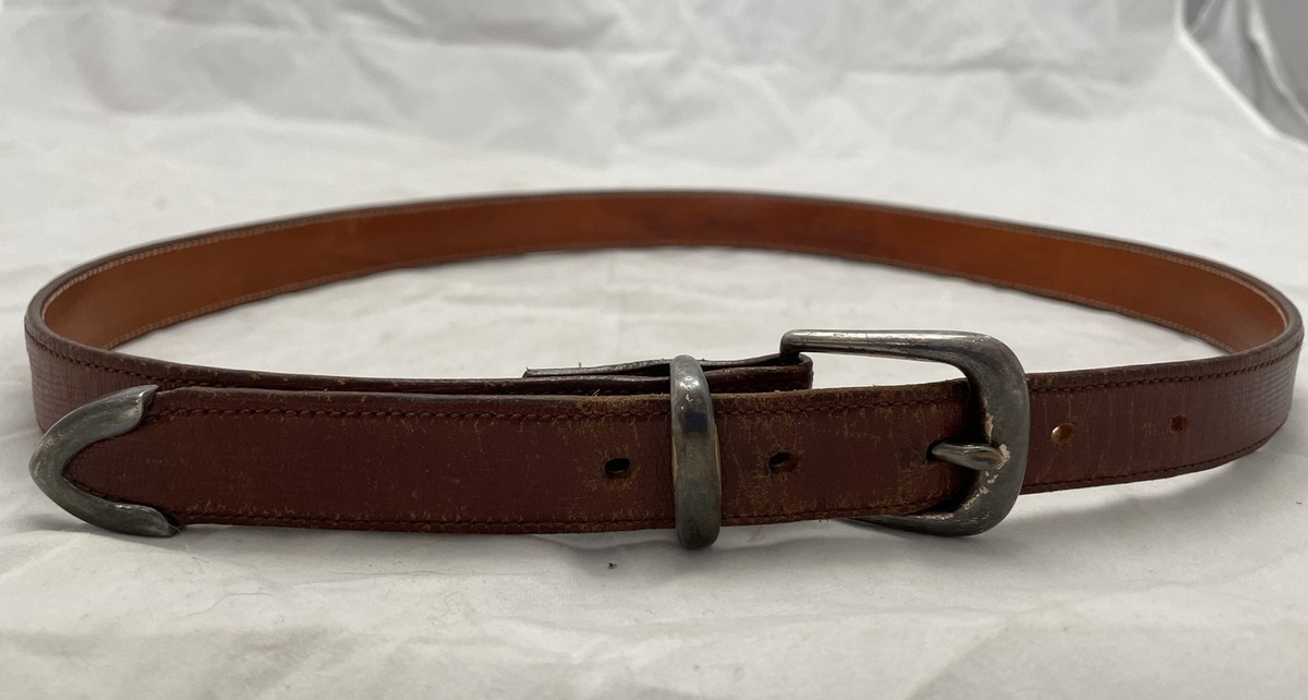 6293 Women\'s Leather Wrapped Buckle Lizard Emboss Belt, Brown Women main image 4