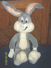 24K MIGHTY STAR 1993 LOONEY TUNES WARNER BROS BUGS BUNNY POSEABLE EARS PLUSH 
