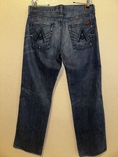 7 For All Mankind ‘A’ Pot Relaxed Men Jeans Blue Size 34 Inseam 32” Made In USA