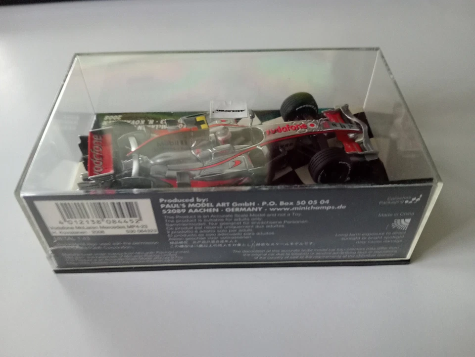 MCLAREN MERCEDES MP4-23 2008 H. KOVALAINEN F1 1:43 MINICHAMPS -CREPA NEL BLISTER - Immagine 2 di 3