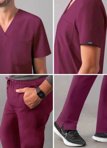 Adar Addition Scrub Set For Men - Classic V-Neck Scrub Top & Cargo Scrub Pants - Picture 11 of 91