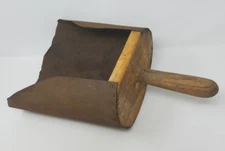 Antique primitive feed scoop wood and metal
