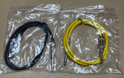 2-PACK (2 Different Colors) - 1/4'' TS 3ft - Guitar Patch Cables - **NEW**