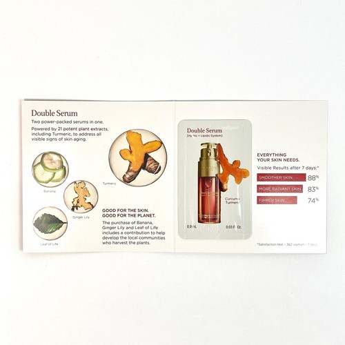 Clarins Double Serum Hydric + Lipidic System nuova scheda campione 0,9 ml / 0,03 fl oz - Foto 2 di 3