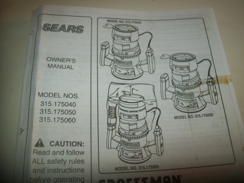 Owners Instruction Manual 28 pages English & Spanish Sears Craftsman