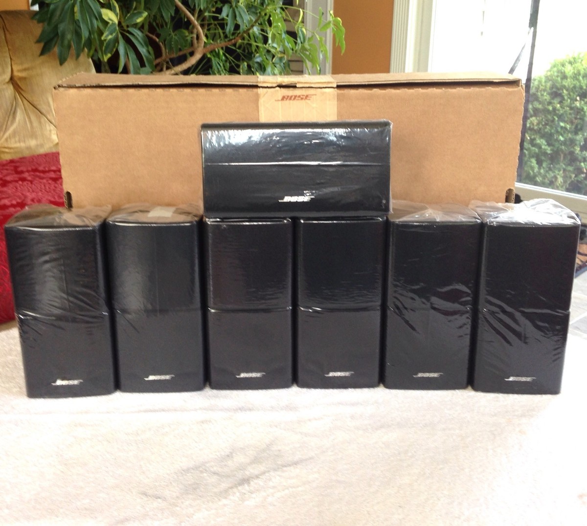 7 Mint Bose Double Cube DoubleShot Speakers 1 Center Channel + 6