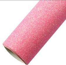 Fine AB Pink Glitter FAUX LEATHER SHEET 8" X 12" 20X34CM 1054204