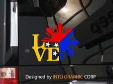 Filipino Vinyl Car Decal Sticker 4.75 W Unique I Love Philippine Flag Design Filipino Vinyl Car Decal Sticker 4.75 W Unique I Love Philippine Flag Design