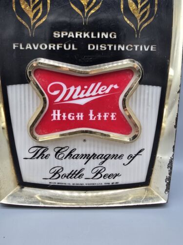 Vintage 1960s70s Miller High Life Beer Lighted Sign Bar Pub Light Display - Picture 2 of 9