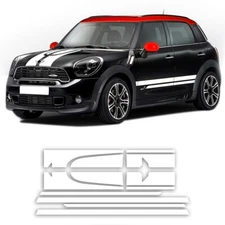 Decal Sticker Stripe Racing Hood Side Trunk Kit For Mini Countryman Cooper S JCW