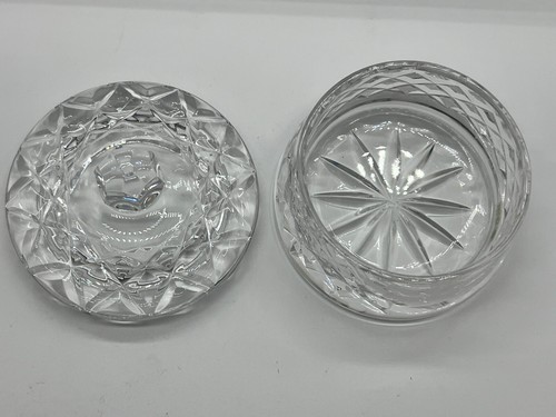 Galway Irish Crystal Claddagh Trinket Box & Lid Ireland #H30329 3.5 " Dia. - Picture 2 of 9