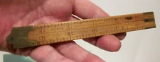 ANTIQUE RULE BOXWOOD & BRASS STEPHENS & CO., NO. 44 3/4, 4 FOLD, 24" RARE MODEL