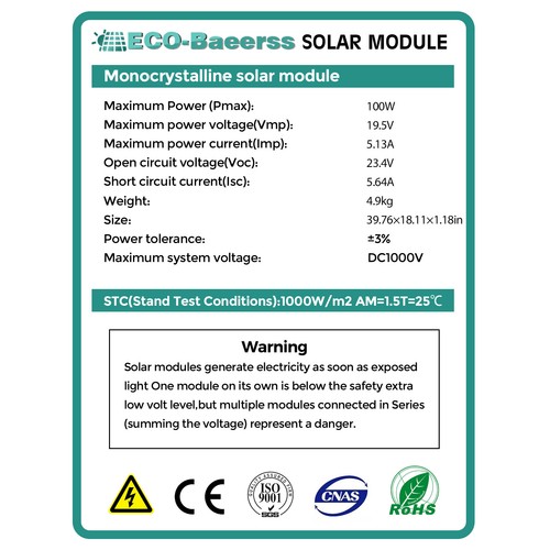 100W 200W 400W 1000Watt 12V Monocrystalline Solar Panel Home RV Camping Off Grid - Picture 12 of 23