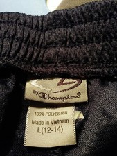 "CHAMPION" YOUTH UNISEX BLUE JOGGING PANTS W/GREY  BLUE STRIPES SIZE L