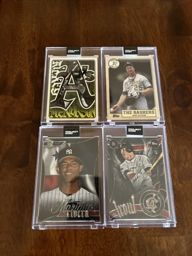 Lot Of 4 Topps Project 2020 Trout McGwire Rivera Henderson Baller MLB HOF  (9)