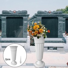 2Pack Cemetery Vases with Spikes Flower Holder Memorial Vase for Headstones