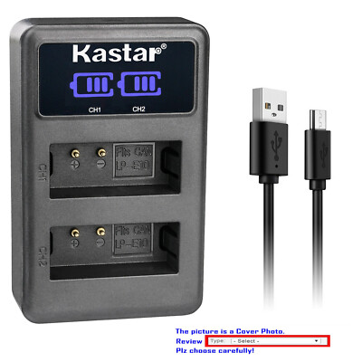 Kastar Battery LCD Dual USB Charger for Canon LP-E10 LPE10 & Canon EOS 1200D