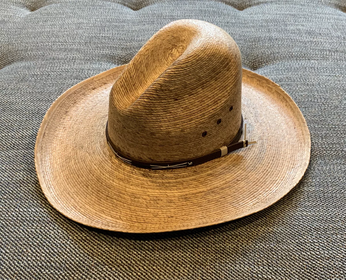TURNER HAT COMPANY Straw Palm Hat Ranger Cowboy Classic Style Sz 7 1 8