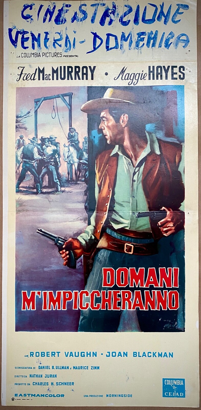 Locandina originale film Domani m'impiccheranno (1959) - Regia di Nathan Juran