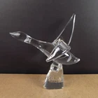 Steuben Art Glass Water Bird Figurine Signed Lloyd Atkins Flying Duck Goose
