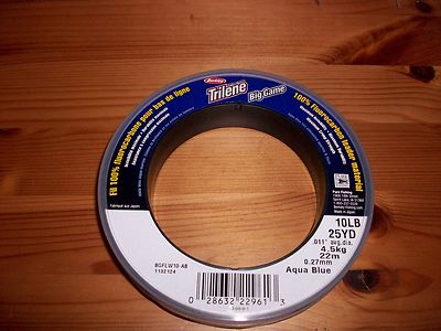 Berkley Trilene Big Game 100% Fluorocarbon Leader Material 10 lb 25 Yd Aqua Blue