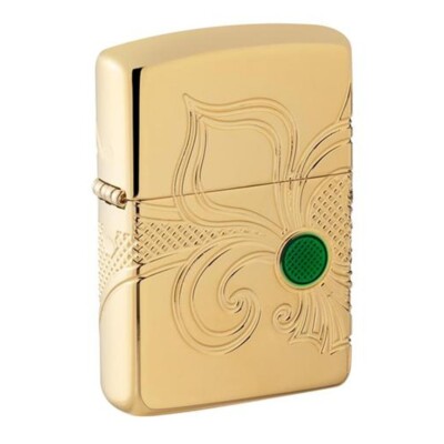 Zippo Lighter Fleur-De-Lis Special Edition Gold Plated Armor Luxury Edition
