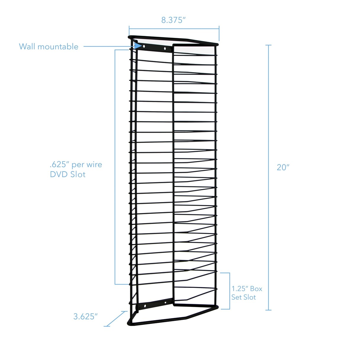 Onyx 28 Wire DVD-Tower - Holds 28 DVDs/Blu-Rays or PS3 Games