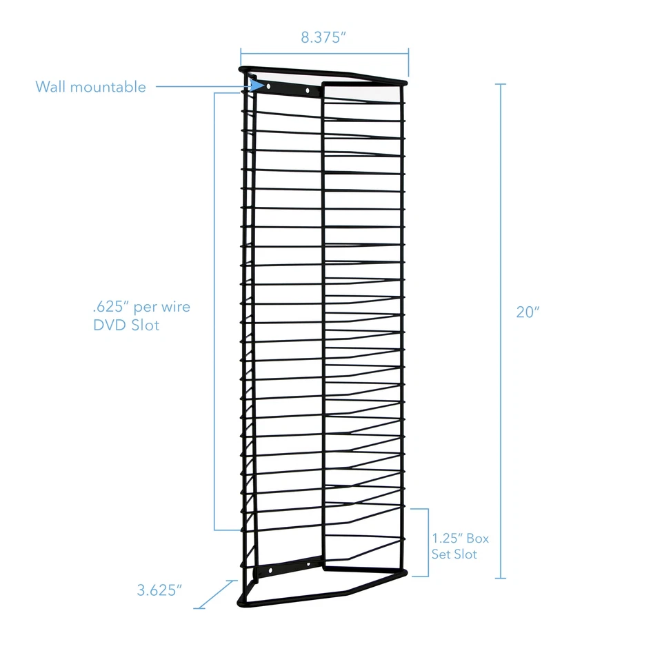 Torre de DVD-Onyx de 28 cables - Tiene capacidad para 28 DVD/Blu-Rays o juegos de PS3, montaje en pared o F... Foto 4 de 4