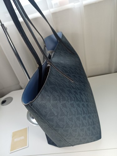 Michael Kors Large Blue Embroidered Tote Jacquard PVC Baby Blue - Picture 8 of 16